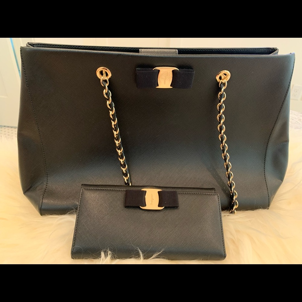 AUTHENTIC Ferragamo Purse and Matching Wallet